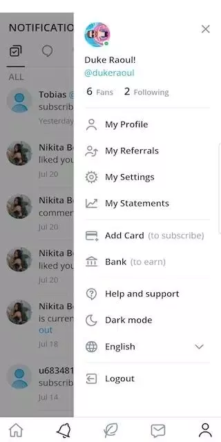 OnlyFans screenshot