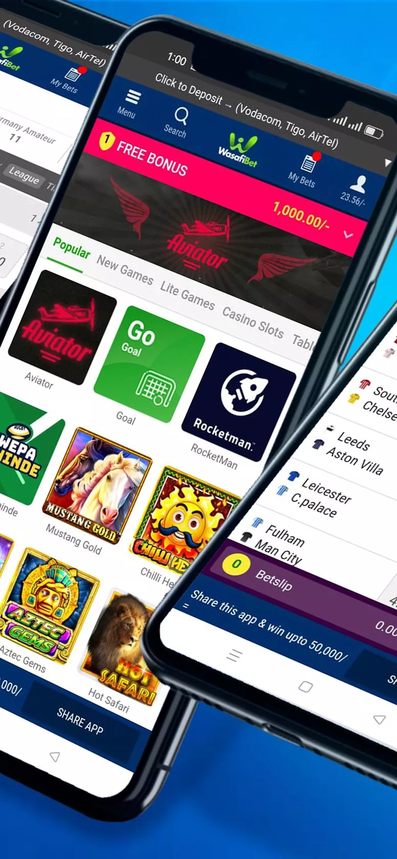 Wasafibet – Sportsbook, Casino screenshot